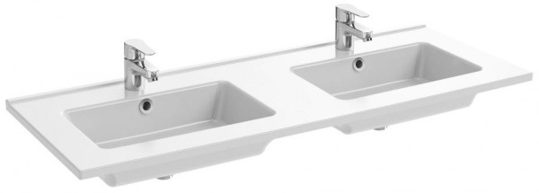 EXVA112-00 Керамическая раковина столешница с двумя чашами, 120 см. Фото 1