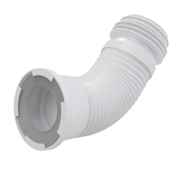 Фановая труба для унитаза Alca Plas гофровая, белая (A97). Фото 1