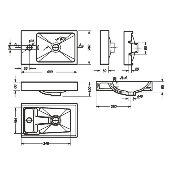 FEST 40 Умывальник (WB.FN/Fest/40-C/WHT.G/S1). Фото 5