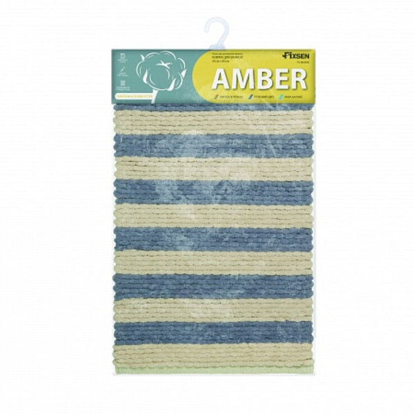 Fixsen AMBER FX-8040W Коврик для ванной 50х80см, mix синий/бежевый. Фото 4