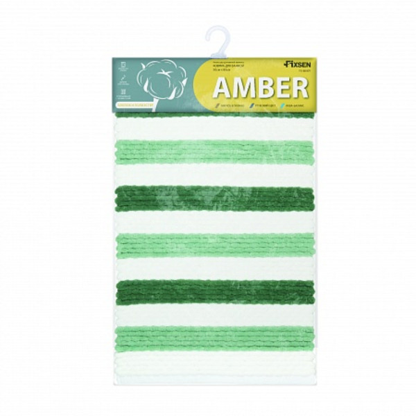 Fixsen AMBER FX-8040Y Коврик для ванной 50х80см, mix зеленый/св.зеленый/белый. Фото 4