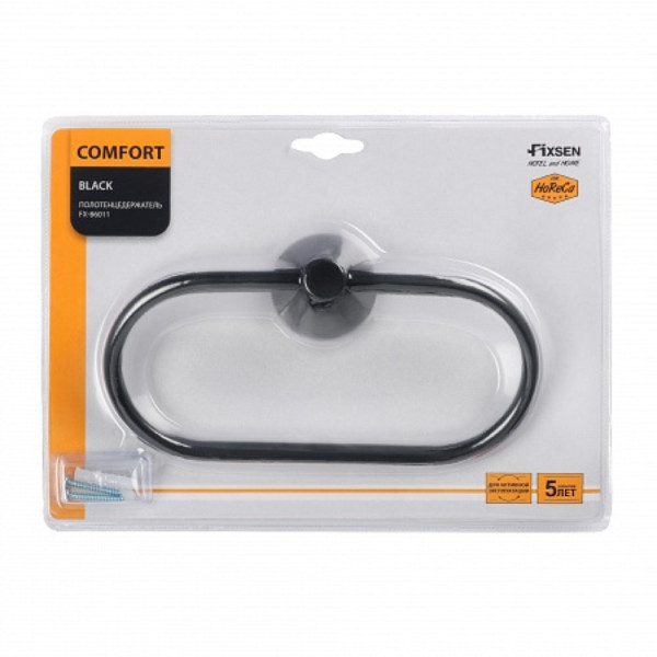 Fixsen COMFORT BLACK FX-86011 Полотенцедержатель кольцо, черный. Фото 4