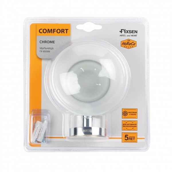 Fixsen COMFORT CHROME FX-85008 Мыльница стекло, хром. Фото 4