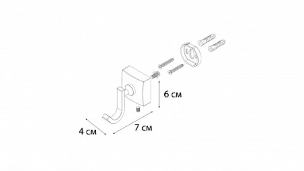 Fixsen KVADRO FX-61305 Крючок одинарный. Фото 3