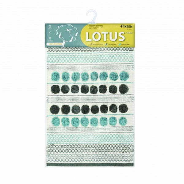 Fixsen LOTUS FX-8030Y Коврик для ванной 50х80см, mix голубой/графит/белый/серый. Фото 4