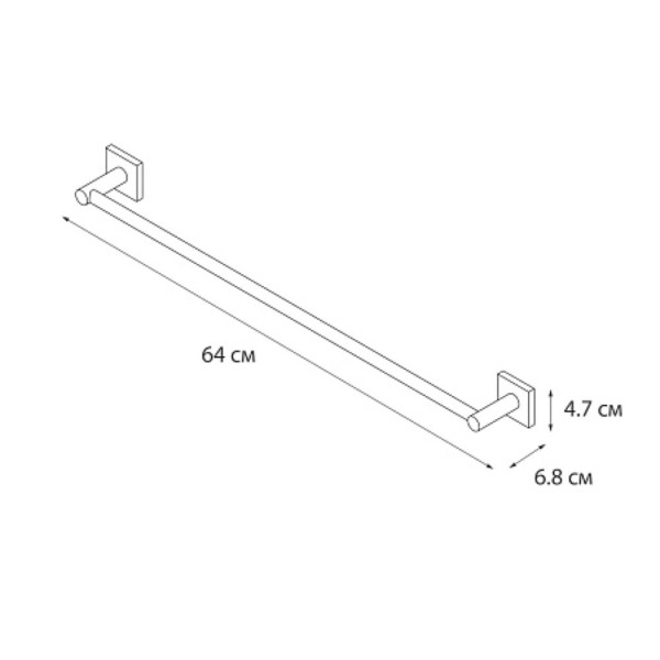 Fixsen LUX CHROME FX-15001A Полотенцедержатель трубчатый 60см., хром. Фото 2