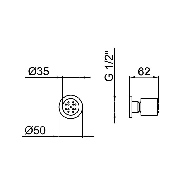 Форсунка гидромассажная Webert AC0320015, хром. Фото 2