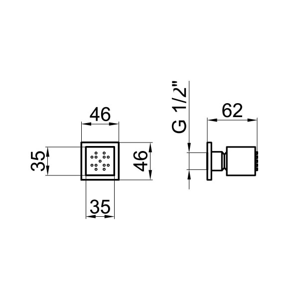 Форсунка гидромассажная Webert AC0333015, хром. Фото 2