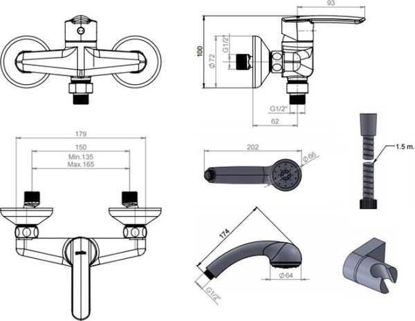 G3874700 Sirocco смеситель для душа. Фото 2