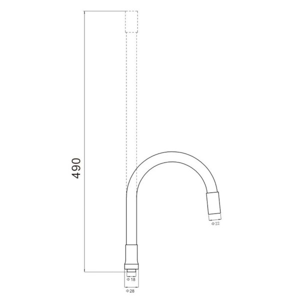 Гибкий излив для кухонного смесителя Savol S-CG01L, черный. Фото 2