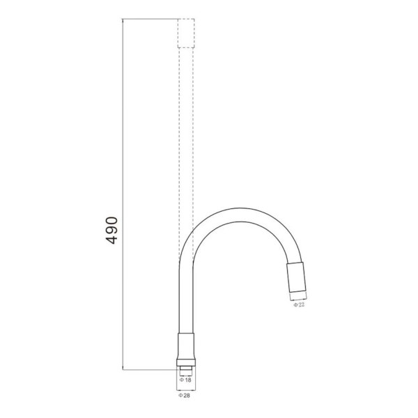 Гибкий излив для кухонного смесителя Savol S-CG02, белый. Фото 2