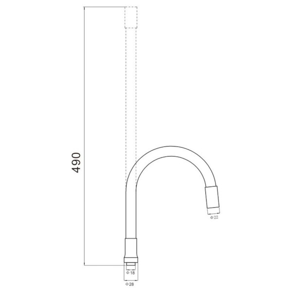 Гибкий излив для кухонного смесителя Savol S-CG03, красный. Фото 2