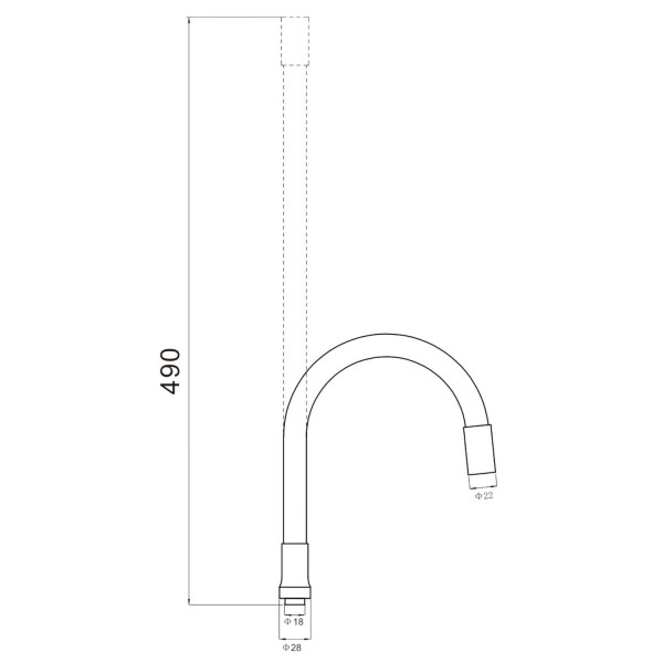 Гибкий излив для кухонного смесителя Savol S-CG06, коричневый. Фото 2