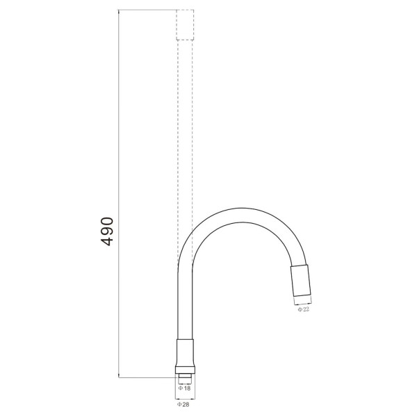 Гибкий излив для кухонного смесителя Savol S-CG06L, коричневый. Фото 2