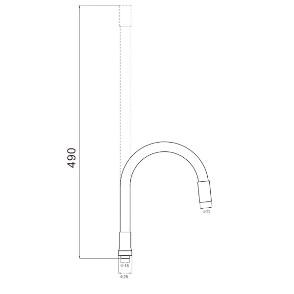 Гибкий излив для кухонного смесителя Savol S-CG07, фиолетовый. Фото 2