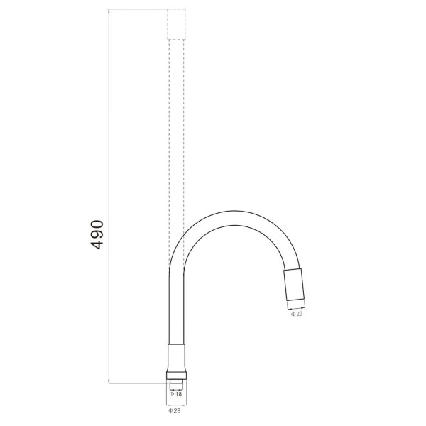 Гибкий излив для кухонного смесителя Savol S-CG08, апельсин. Фото 2