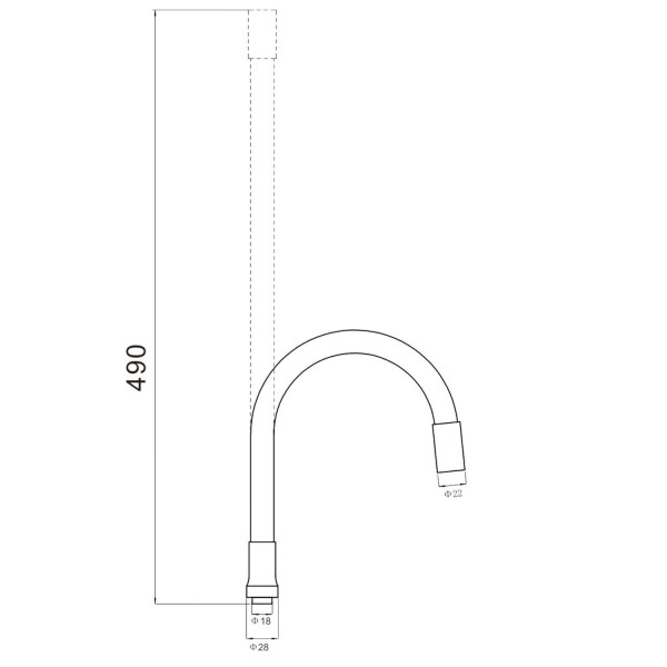 Гибкий излив для кухонного смесителя Savol S-CG08L, апельсин. Фото 2