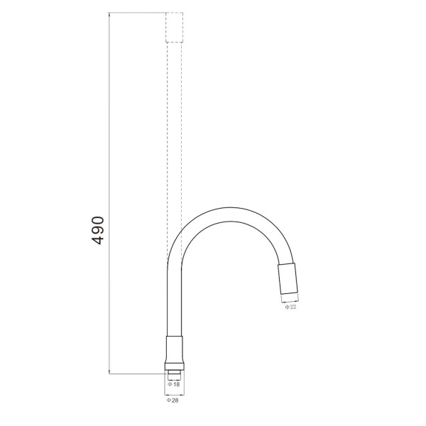 Гибкий излив для кухонного смесителя Savol S-CG09, зеленый. Фото 2