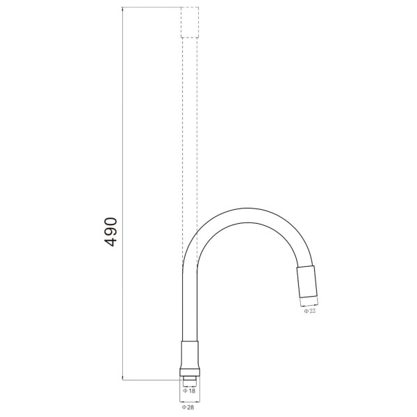 Гибкий излив для кухонного смесителя Savol S-CG09L, зеленый. Фото 2