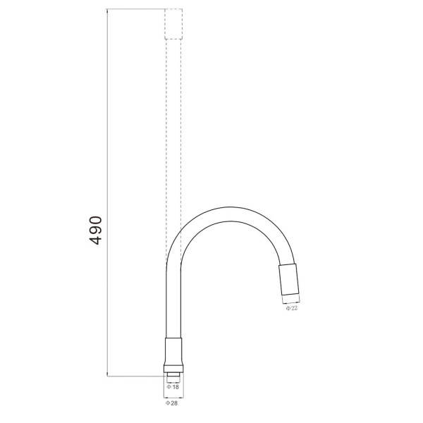 Гибкий излив для кухонного смесителя Savol S-CG12, бежевый. Фото 2