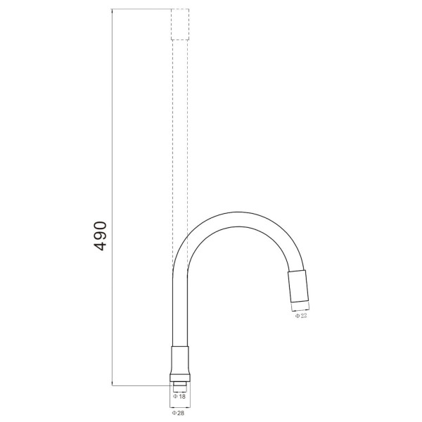 Гибкий излив для кухонного смесителя Savol S-CG12L, бежевый. Фото 2