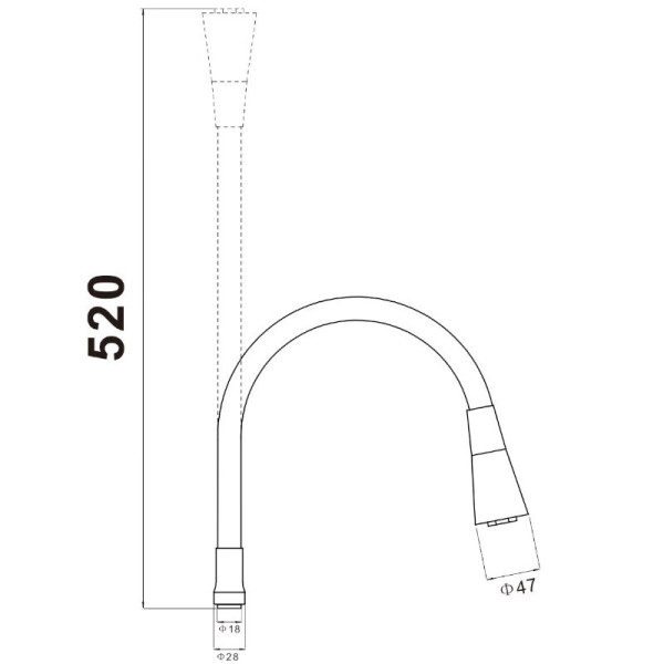 Гибкий излив для кухонного смесителя Savol S-MCG-Y, бежевый. Фото 2