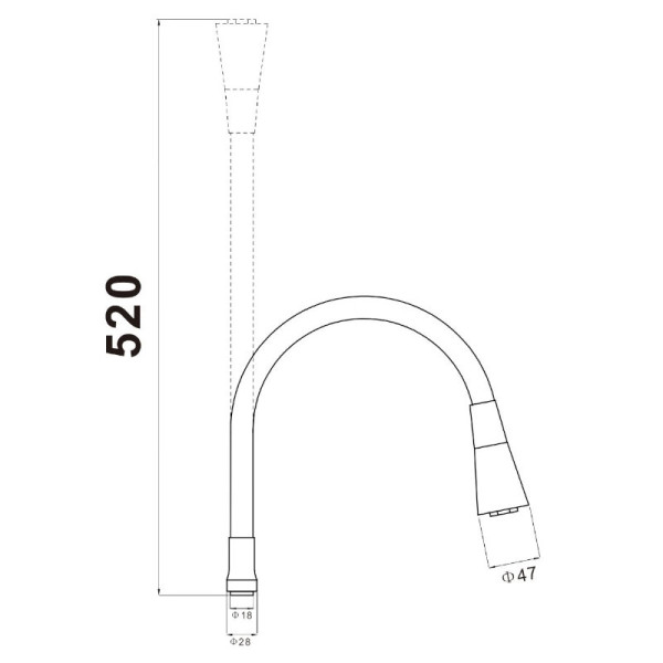 Гибкий излив для кухонного смесителя Savol S-MCG02L, белый. Фото 2