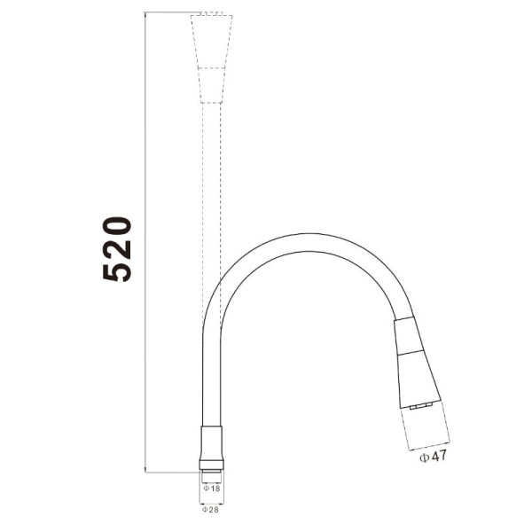 Гибкий излив для кухонного смесителя Savol S-MCG12, бежевый. Фото 2