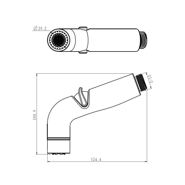 Гигиеническая лейка Rose RH82H, черный. Фото 2