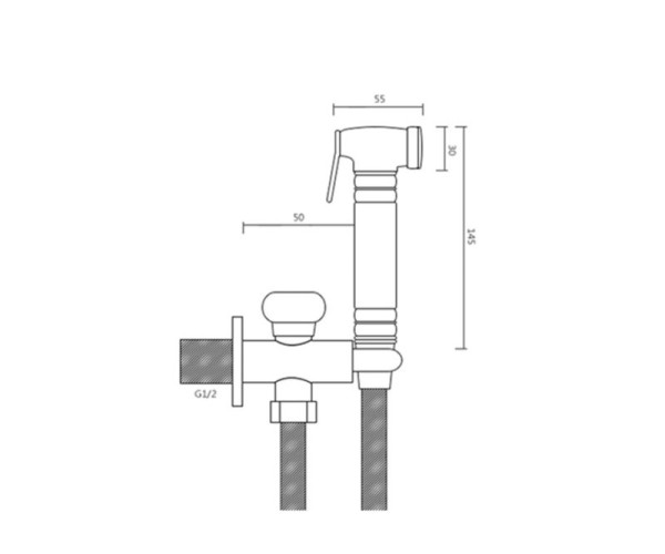 Гигиенический душ без смесителя Bronze de Luxe ROYAL 10235, бронза. Фото 2