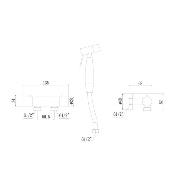 Гигиенический душ без смесителя Fmark FS-FXQ01Q, графит. Фото 2