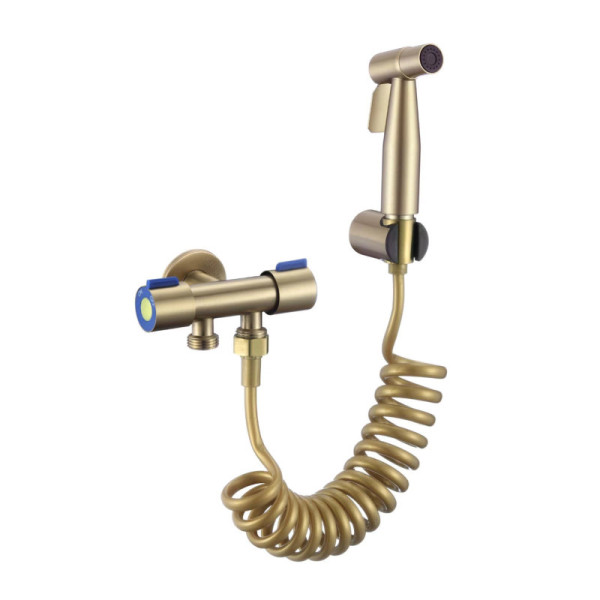 Гигиенический душ без смесителя Fmark FS-FXQ03C, матовое золото. Фото 1