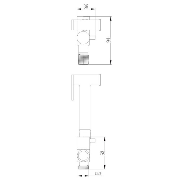 Гигиенический душ без смесителя Haiba HB5501, хром. Фото 2
