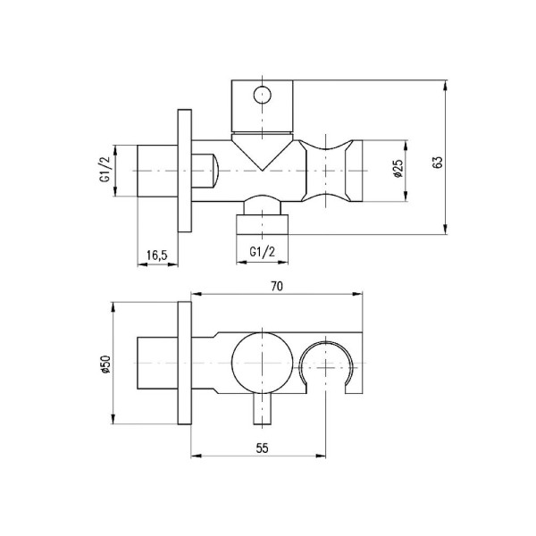 Гигиенический душ без смесителя Rav Slezak SK0056, хром. Фото 2