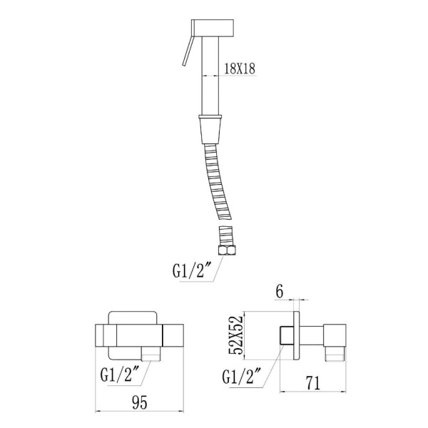 Гигиенический душ без смесителя Savol S-FXQ009B, золото. Фото 2