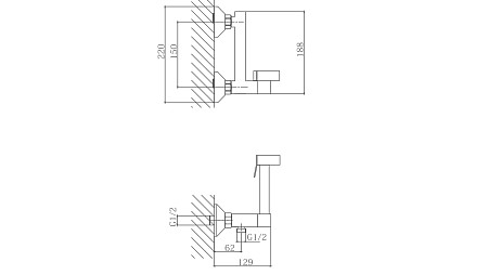 Гигиенический душ HAIBA HB5514, латунь, хром. Фото 2