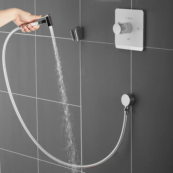 Гигиенический душ с термостатом Rose R105C, белый/хром. Фото 2