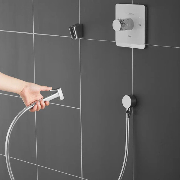 Гигиенический душ с термостатом Rose R105C, белый/хром. Фото 3