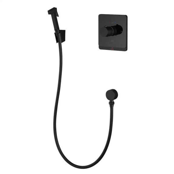 Гигиенический душ с термостатом Rose R105H, черный. Фото 1