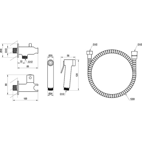 Гигиенический душ с запорным вентилем BM 040.01. Фото 3