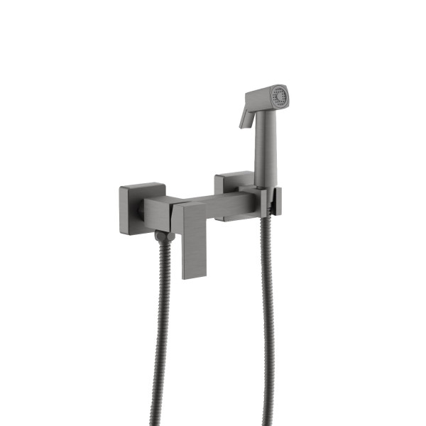 Гигиенический душ со смесителем BELZ B55806-3, оружейная сталь. Фото 1