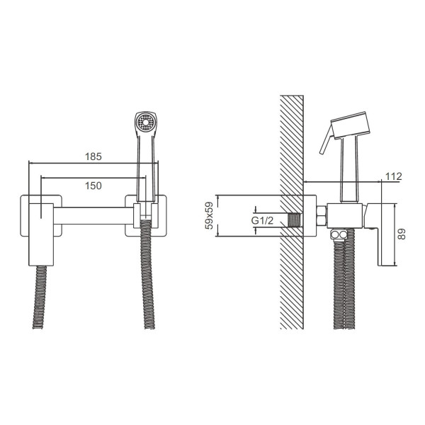 Гигиенический душ со смесителем BELZ B55806, хром. Фото 2