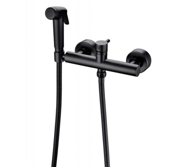 Гигиенический душ со смесителем Bravat D9141BW-RUS, черный. Фото 1