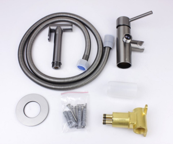 Гигиенический душ со смесителем Bronze de Luxe LIBERTY 701GG, графит. Фото 3