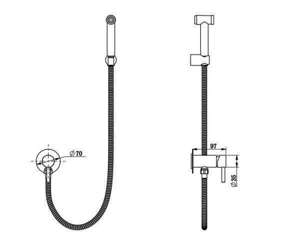 Гигиенический душ со смесителем Bronze de Luxe SCANDI 14512/1B, черный. Фото 2