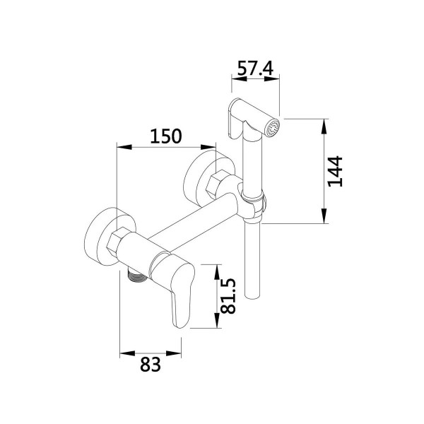 Гигиенический душ со смесителем D-Lin D180202-A, черный. Фото 2