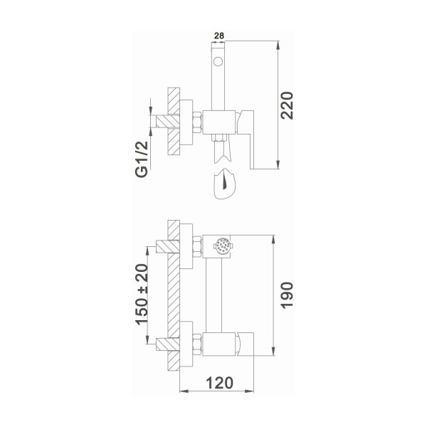 Гигиенический душ со смесителем D-Lin D180202-S, графит. Фото 2