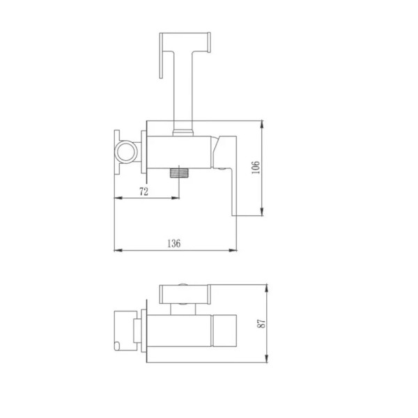 Гигиенический душ со смесителем D-Lin D183202-A, черный. Фото 2
