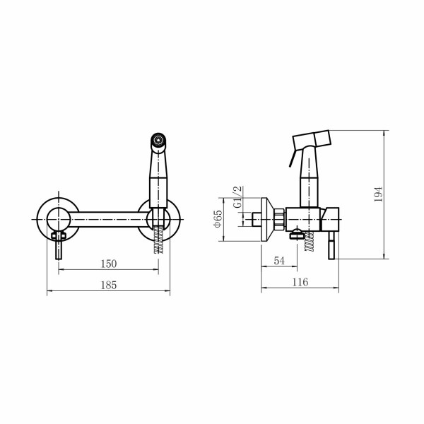 Гигиенический душ со смесителем FASHUN A57503-17, графит. Фото 2