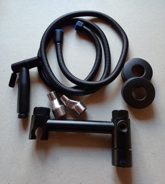 Гигиенический душ со смесителем FASHUN A57503-7, черный. Фото 6